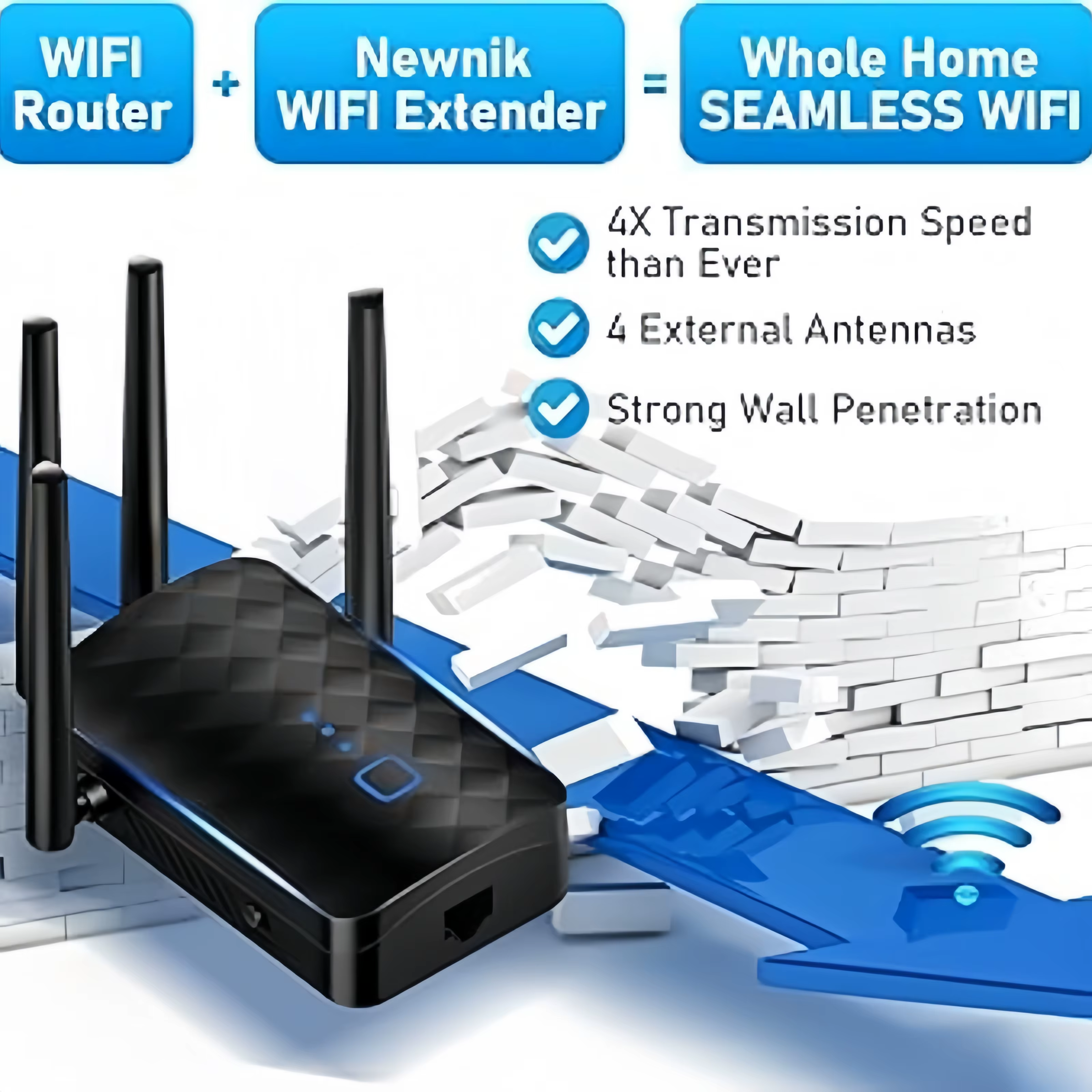 Répéteur WiFi sans fil double bande 2.4G 5GHz, 1200Mbps, extension WiFi 802.11ac, amplificateur Gigabit, routeur, amplificateur de Signal longue portée