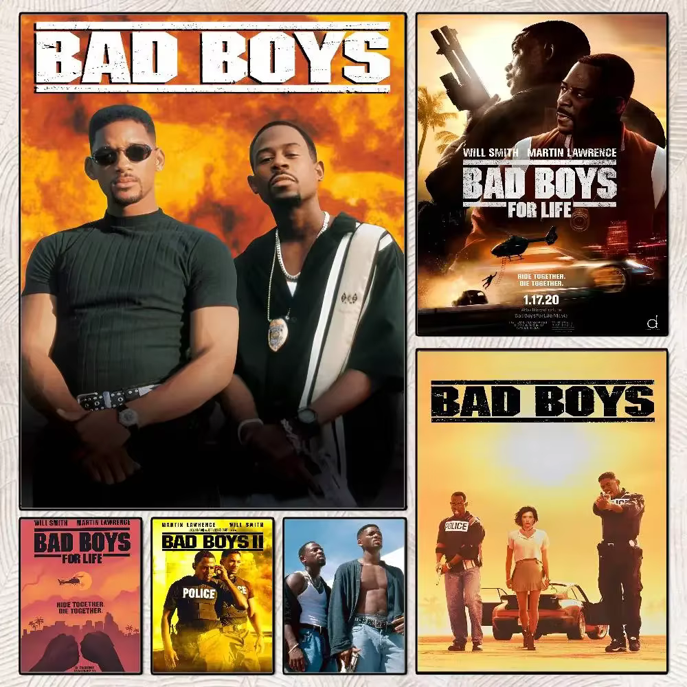 Affiche de film Bad Boys HD, auto-adhésive, étanche, idéale pour la décoration du salon, de la chambre à coucher et du Bar