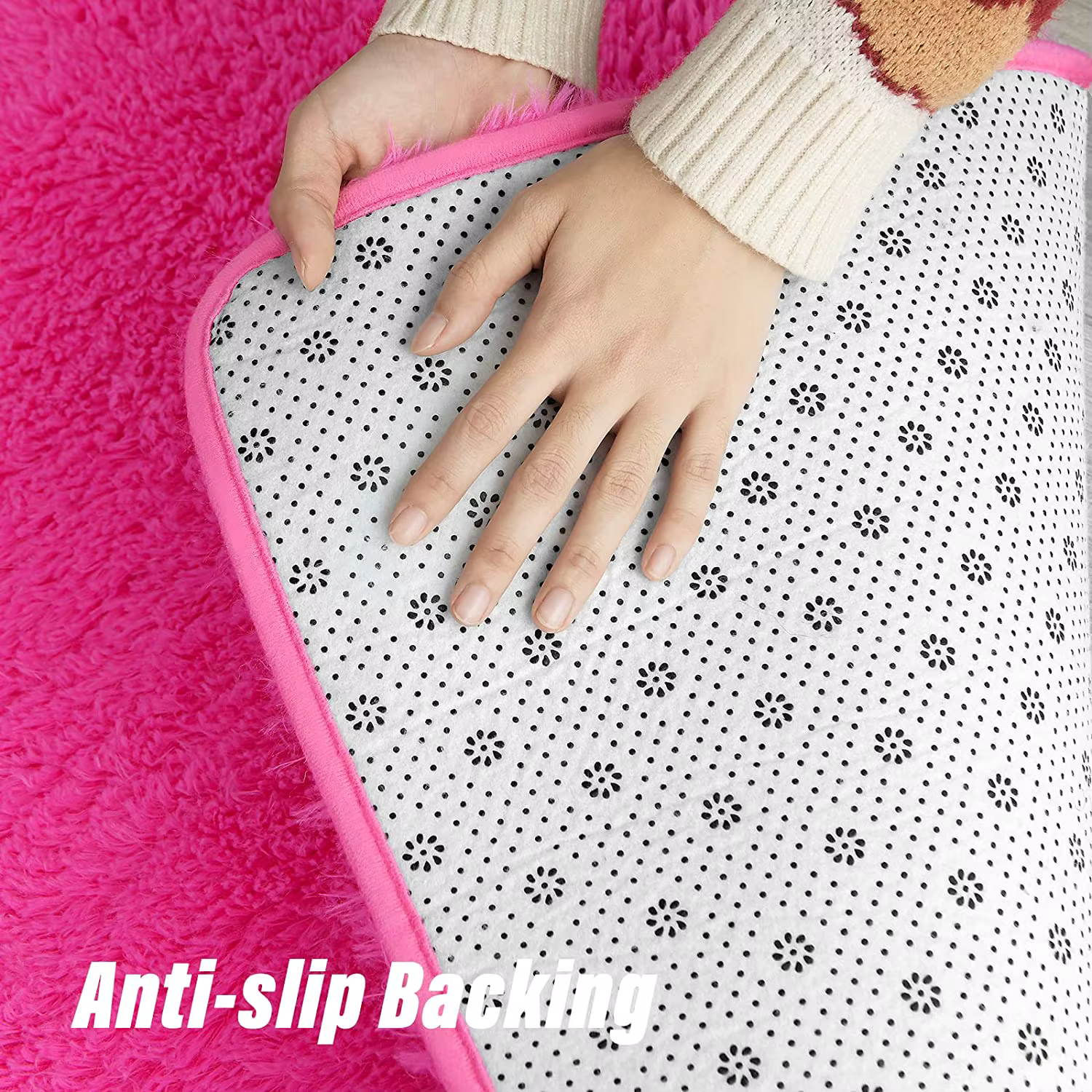 Moelleux Shag Chambre Lea Tapis Rose Chaud pour Salon