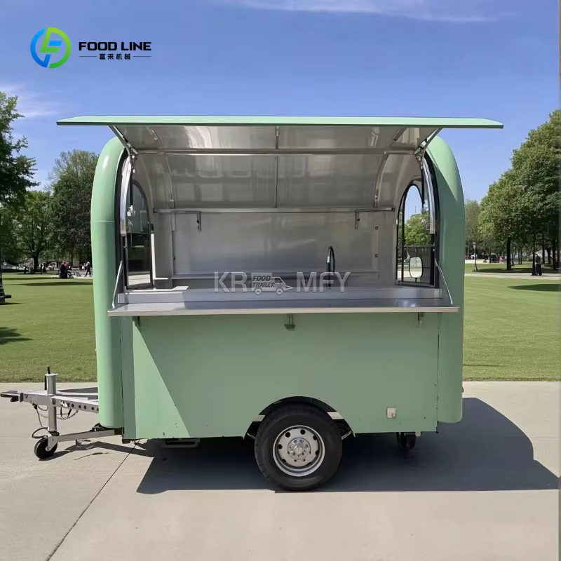 Remorque de nourriture personnalisée de camion rétro de Van de vente de rue Standard à vendre avec la cuisine complète de Restaurant
