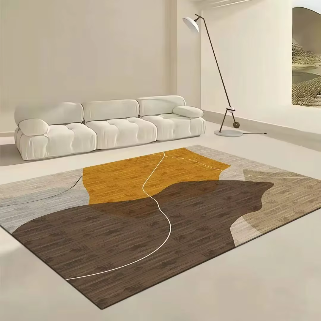 Tapis de Sol Géométrique de Luxe pour Chambre à Coucher