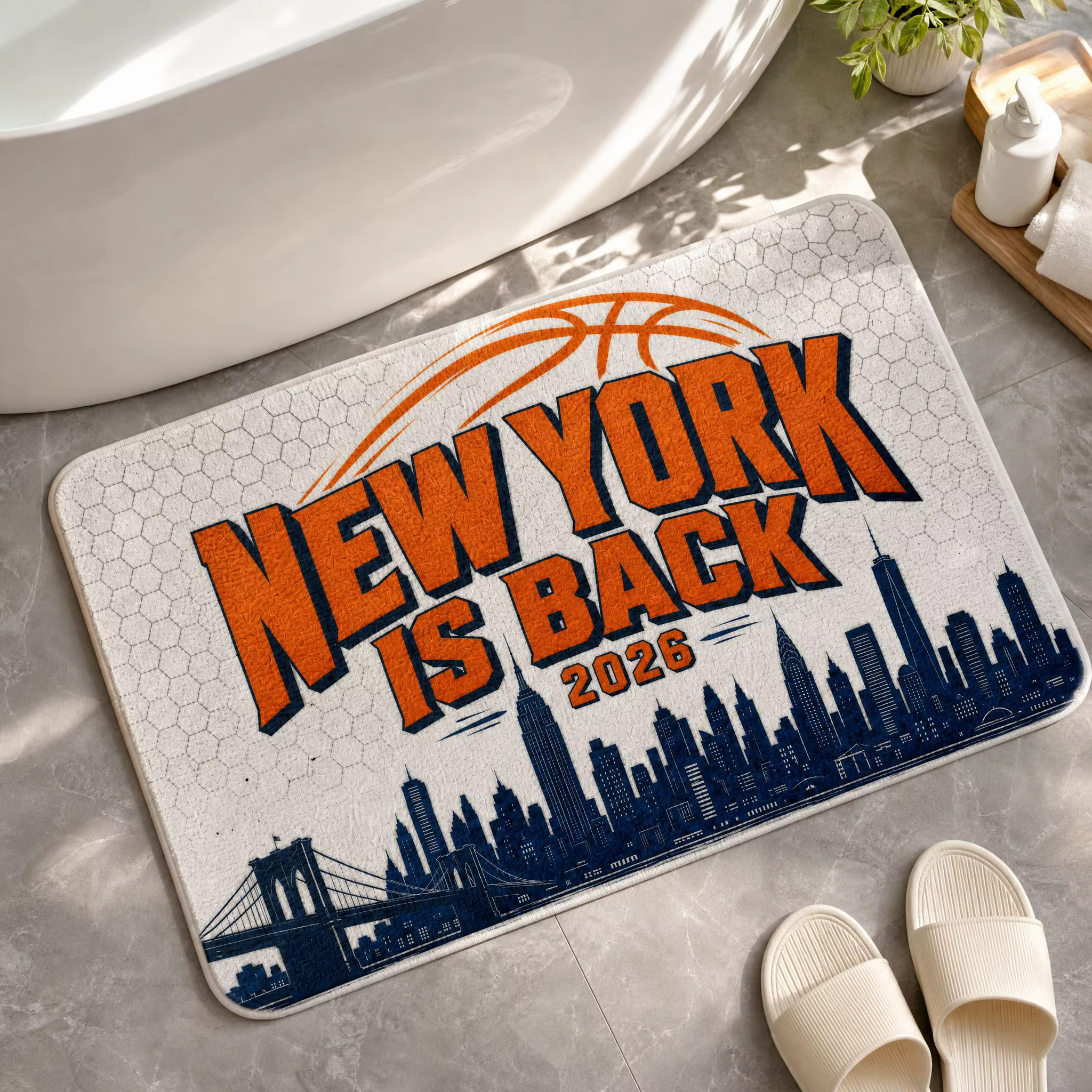 Paillasson vintage avec motif de l'horizon de New York