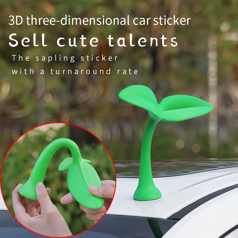 Ornements de voiture, autocollants décoratifs 3D pour toit de voiture, pousses de haricots, fleurs, tentacules, accessoires décoratifs extérieurs