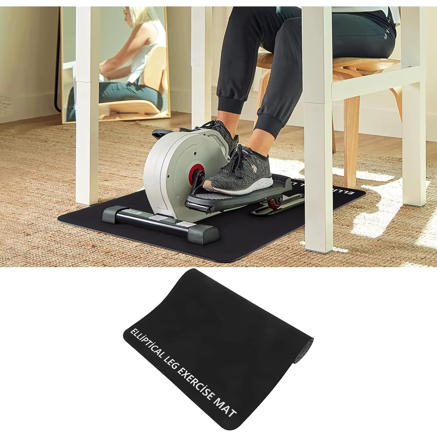 Tapis d'exercice antidérapant et insonorisant, protection de sol robuste pour tapis de course, vélo et équipement de gym