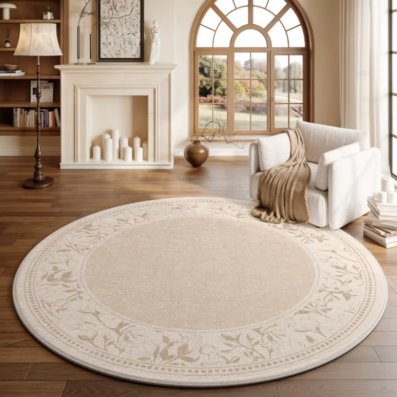 Tapis rond de style français pour la décoration de chambre