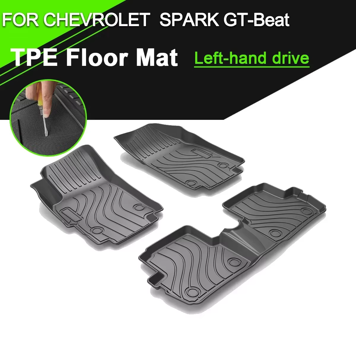 Tapis de sol de voiture imperméable en caoutchouc TPE