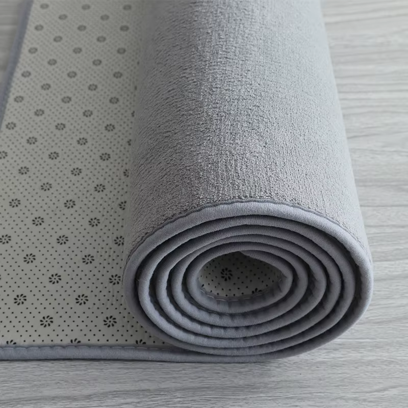 Grand tapis de sol doux gris