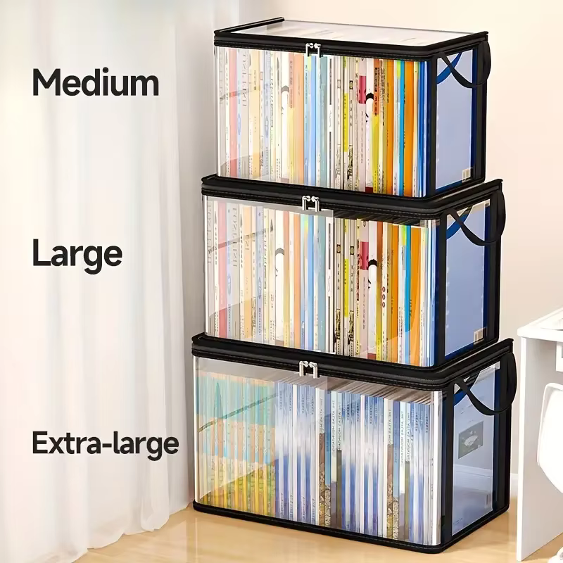 Boîte de rangement en PVC transparent | Couvercle rabattable et fenêtre de vue | Organisateur multi-usage pour jouets, artisanat et fournitures | Conteneur cadeau durable