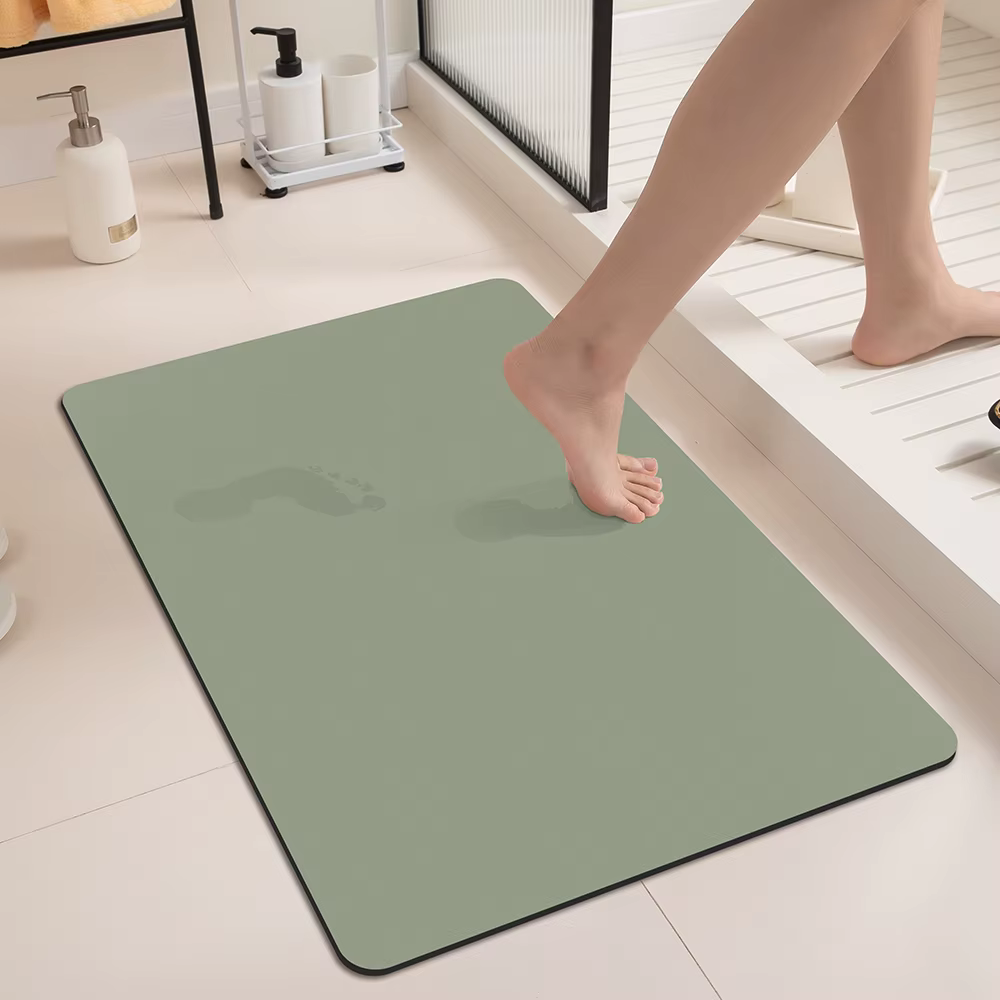 Tapis de bain en diatomite verte