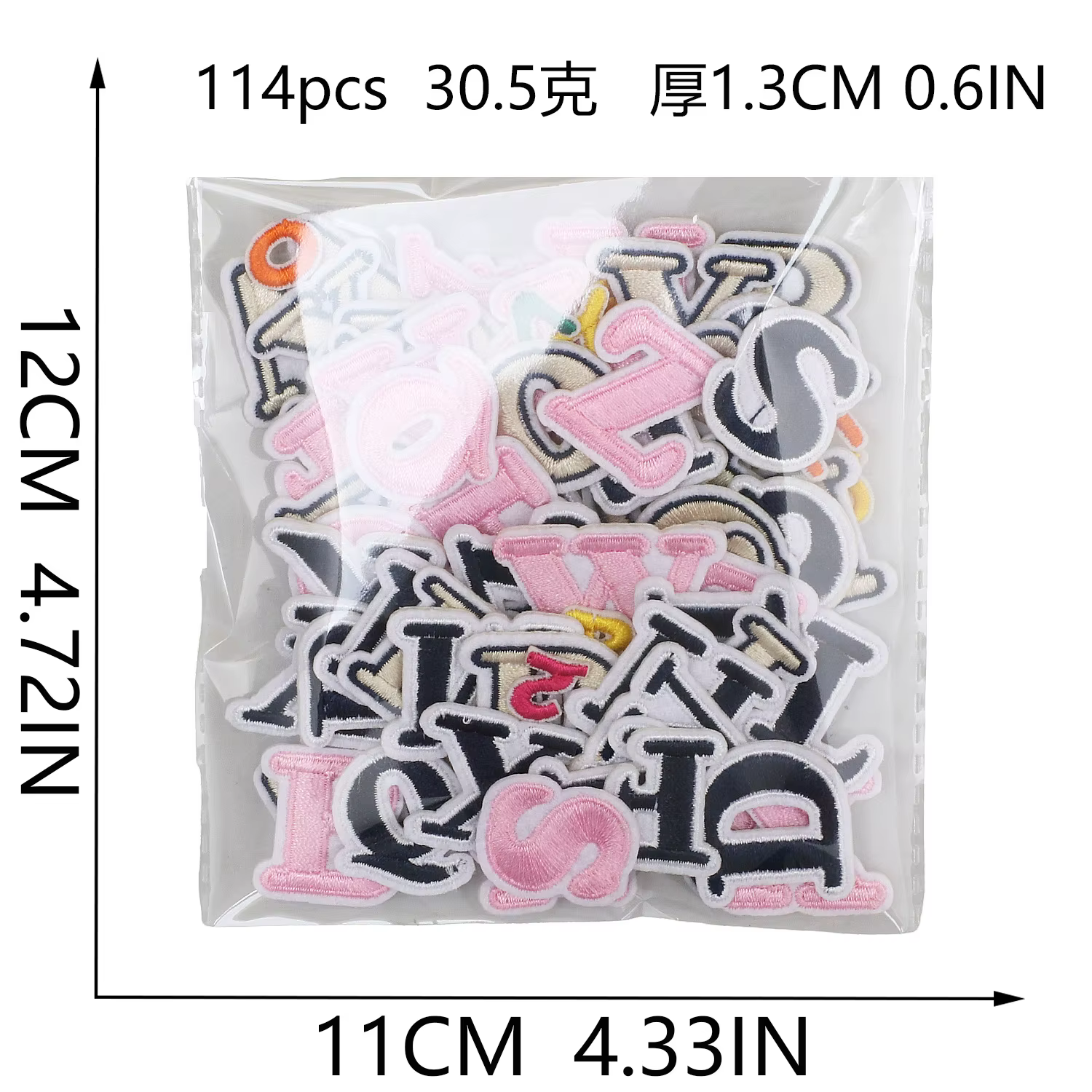 1 pièce Patch brodé lettres roses, thermocollant, applique alphabet, badge, accessoire DIY pour filles et femmes, pour vêtements, sacs, chaussures
