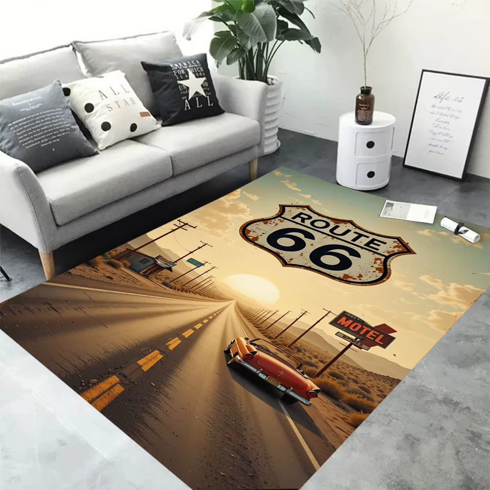 Tapis de salon imprimé Route 66