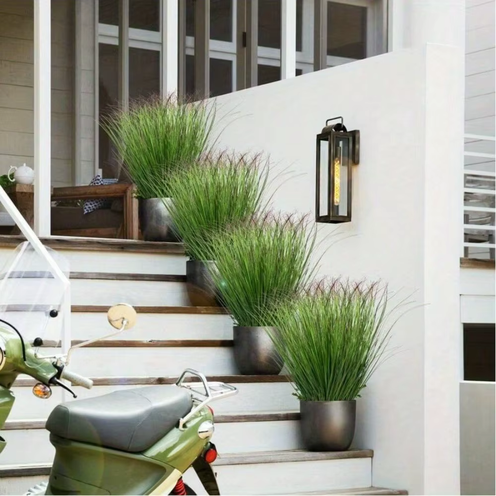 12 pièces d'herbe artificielle verte 40/70 cm