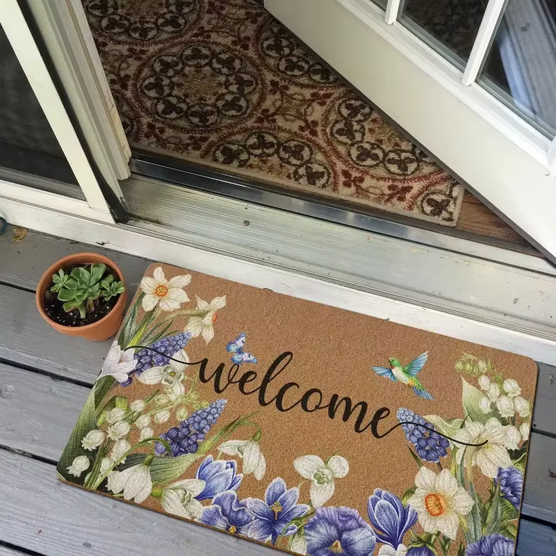 VIKAMA Tapis de porte coloré à fleurs