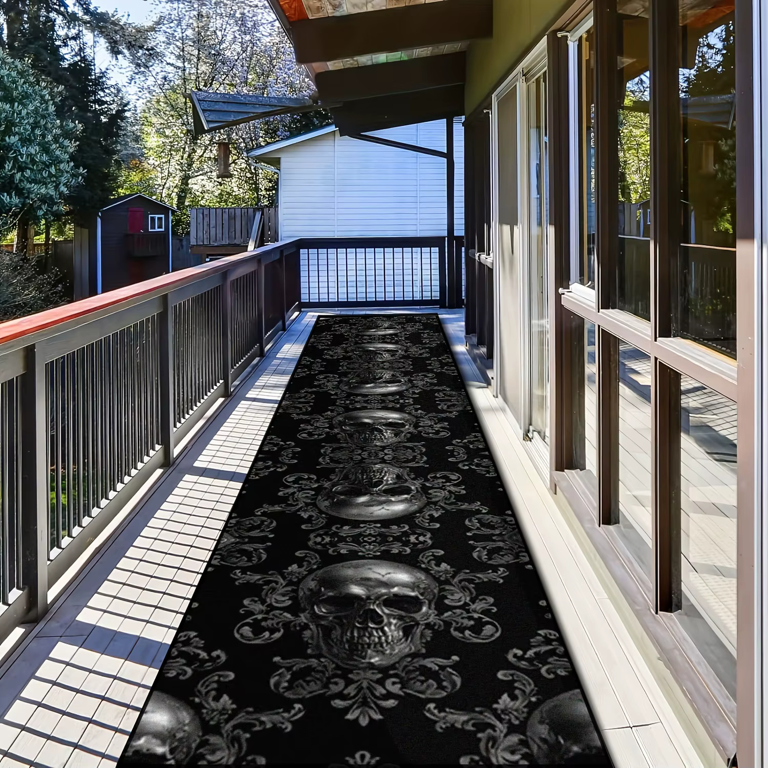 VIKAMA – tapis crâne noir