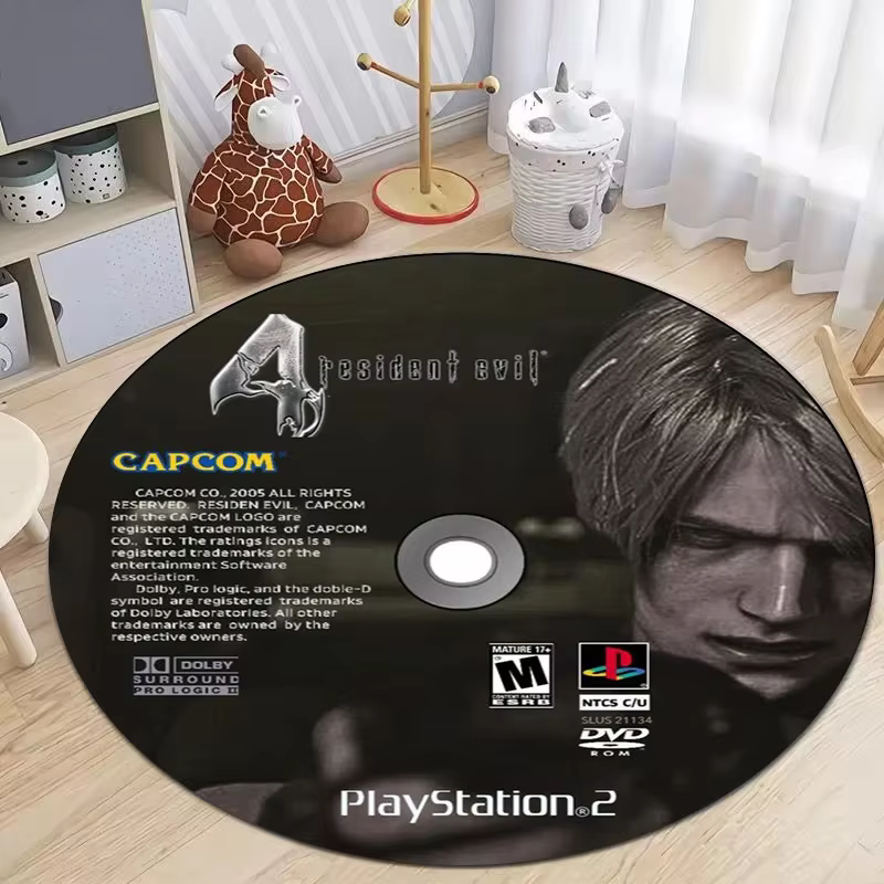 Tapis rond 3D r-résident mal jeux Gamer zone