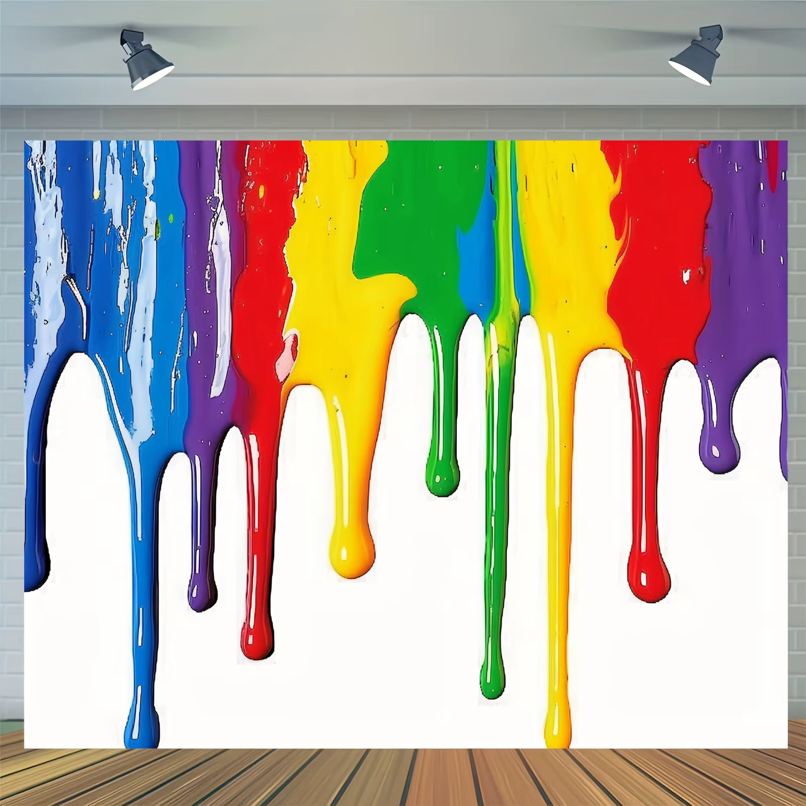 Fond coloré en tissu Splash Art - Design graffiti abstrait, adapté aux fêtes, aux anniversaires et aux célébrationsL
