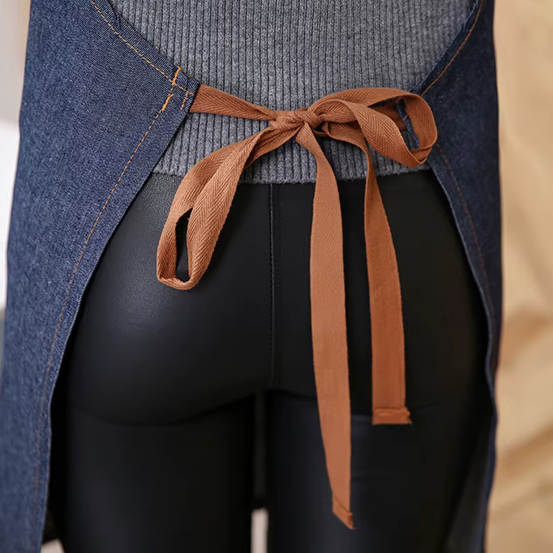Adultes Denim bleu cuisine cuisine Restaurant travail bavoir tablier robe avec poche