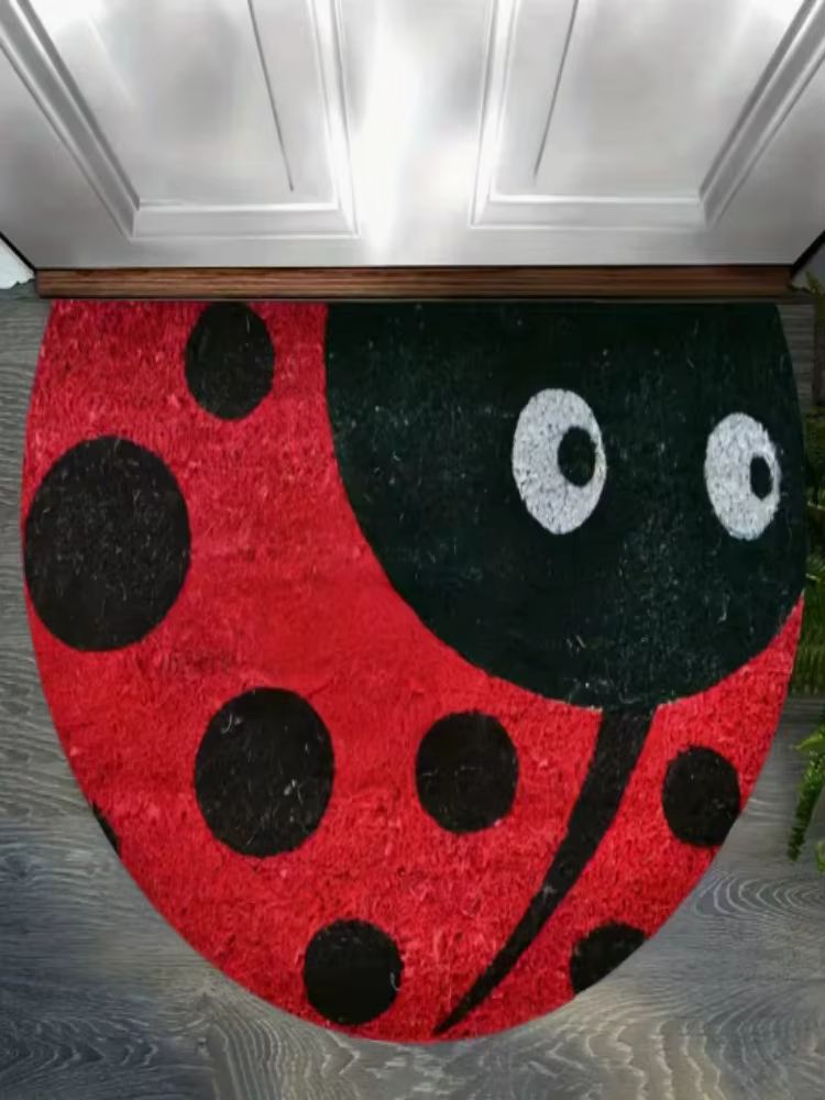 Tapis de porte demi-rond de luxe motif léopard doré