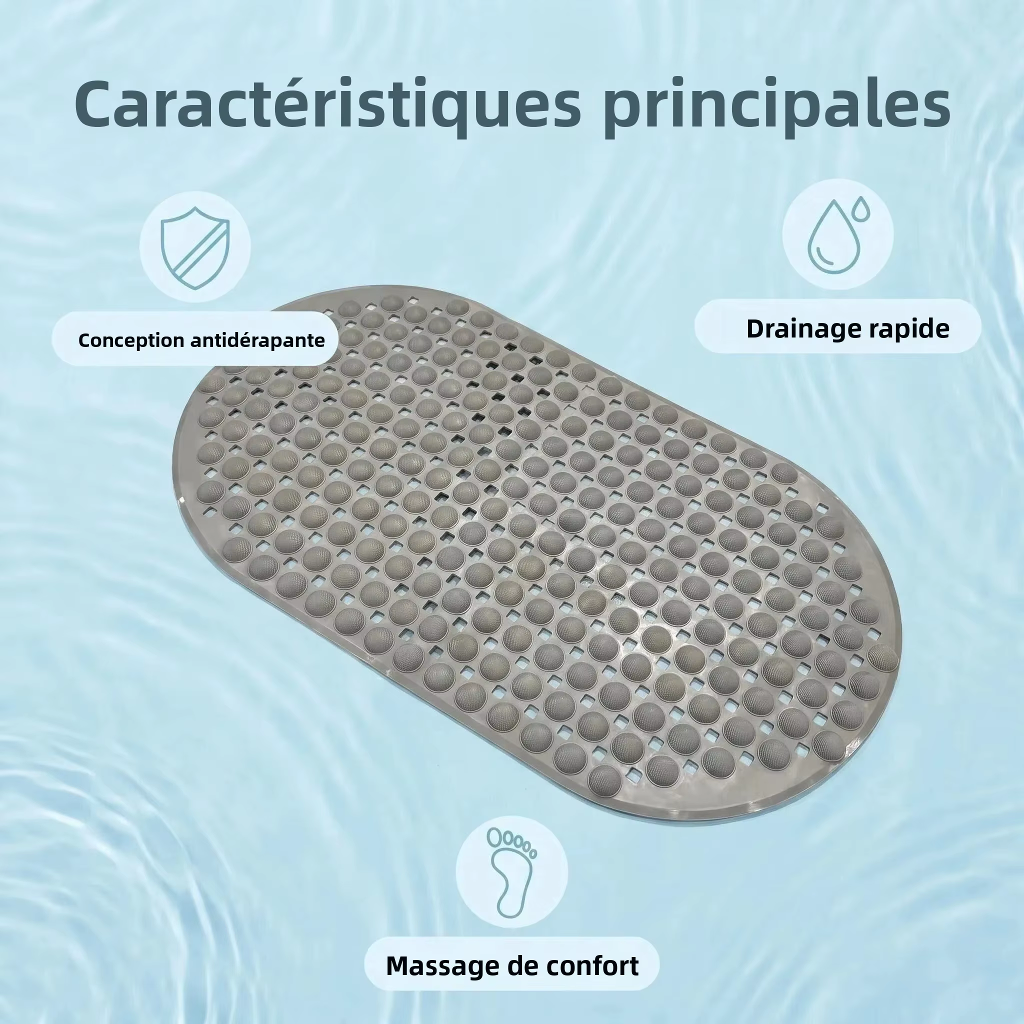 Tapis de bain ovale 35x66cm