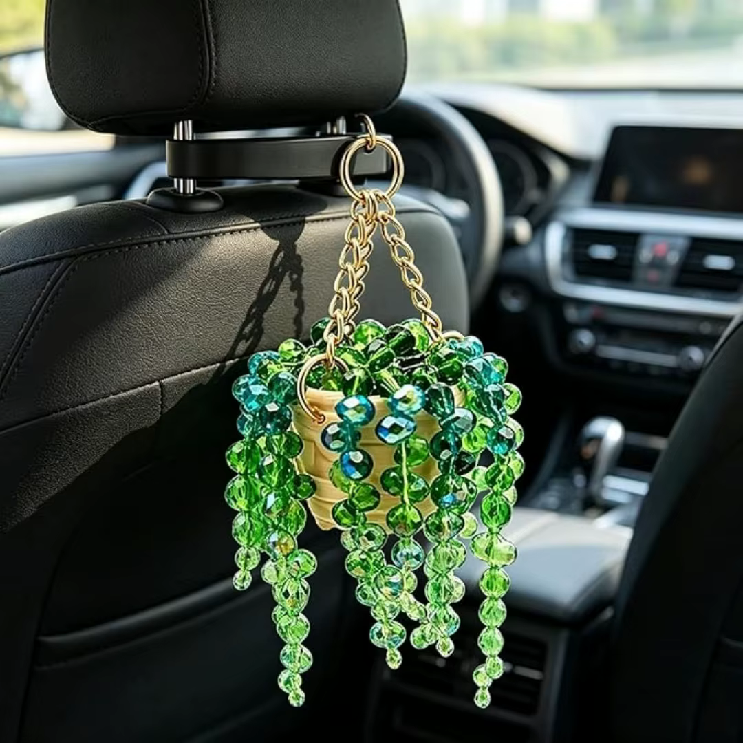 Décoration de rétroviseur, décoration intérieure de voiture élégante, ornement en forme de panier, ornement suspendu dégradé pour la fenêtre de la maison
