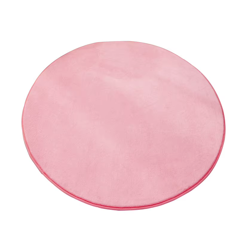 Tapis rond en velours de corail gris