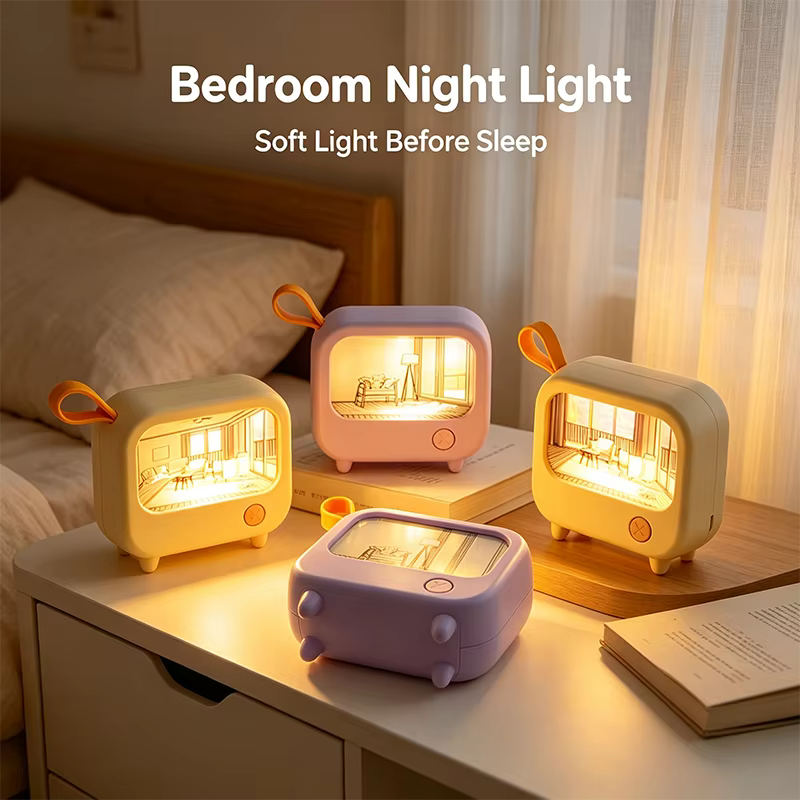 TV peinture veilleuse Led mignon enfant apprentissage lampe de Table chambre décoration de la maison atmosphère éclairag