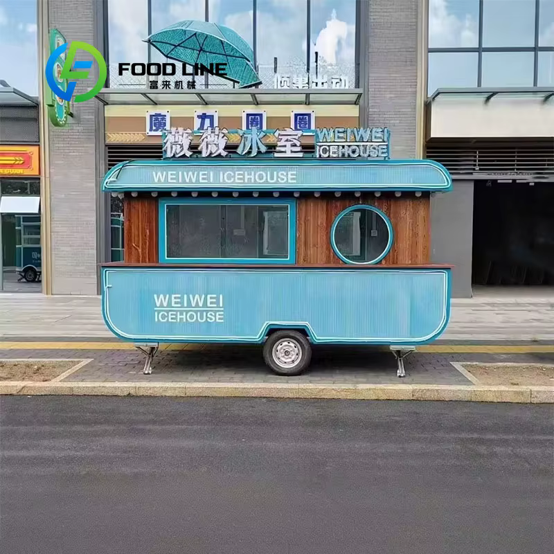 Camionnette de vente électrique vintage rétro personnalisée, multifonctionnelle, en aluminium, pour la restauration rapide, le camping, la vente de snacks de rue et la restauration mobile