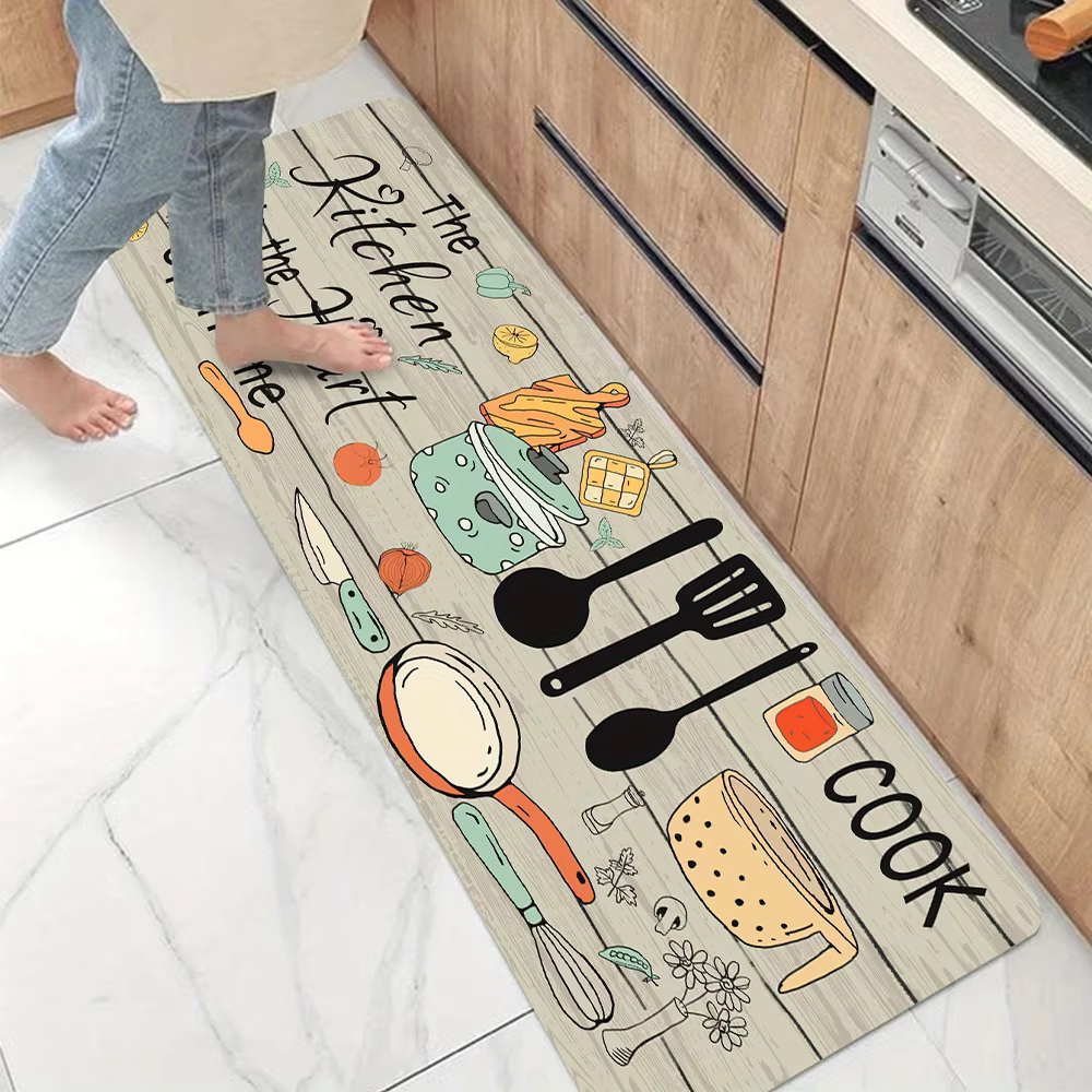VIKAMA 1PC couteau de cuisine et fourchette thème tapis de sol