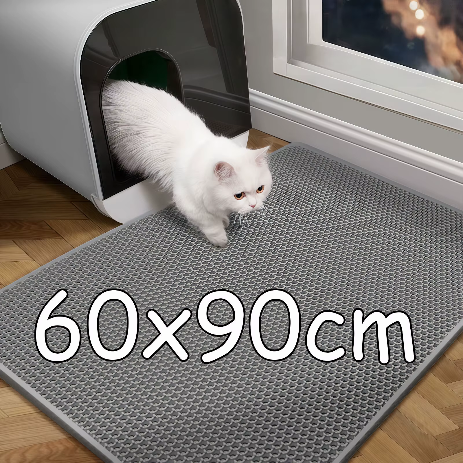 60CMX90CM tapis à litière pour chat imperméable Double couche bac à litière pour animaux de compagnie tapis de toilette pour animaux de compagnie tapis pour chat anti-dérapant sable chat tapis lavable