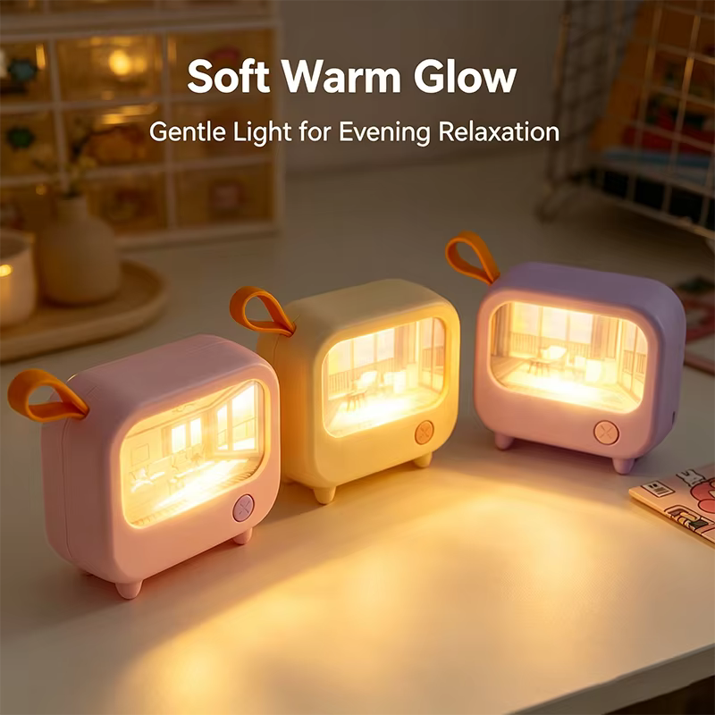 TV peinture veilleuse Led mignon enfant apprentissage lampe de Table chambre décoration de la maison atmosphère éclairag