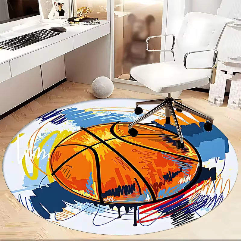 Tapis de sol rond Graffiti Basketball Hoop Ball pour salon
