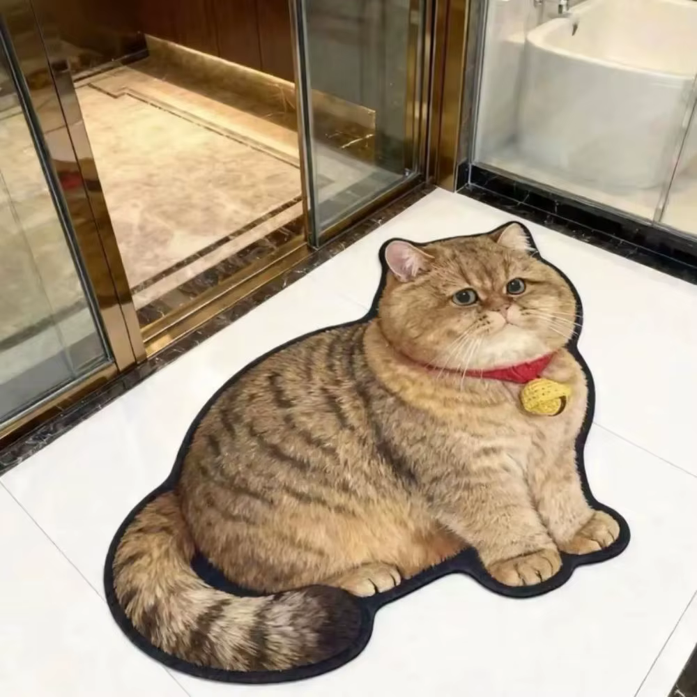 Tapis de bain en diatomite en forme de chat mignon 40*60cm