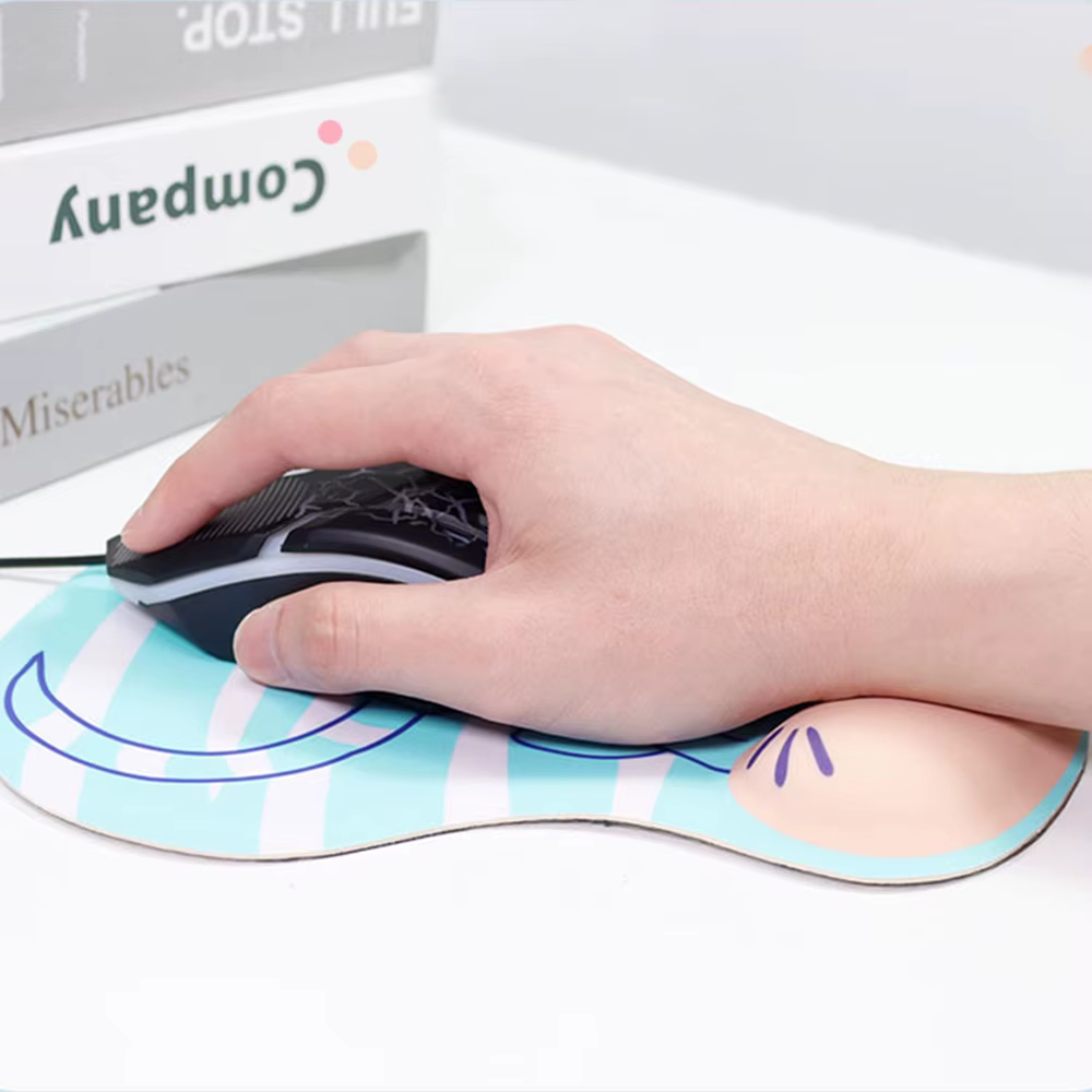 Tapis de souris en Gel avec repose-poignet, repose-main confortable, antidérapant, ergonomique, pour Gamer, chien Corgi mignon, pour ordinateur de bureau et portable