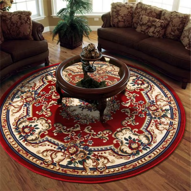 Tapis européens ronds à poils courts