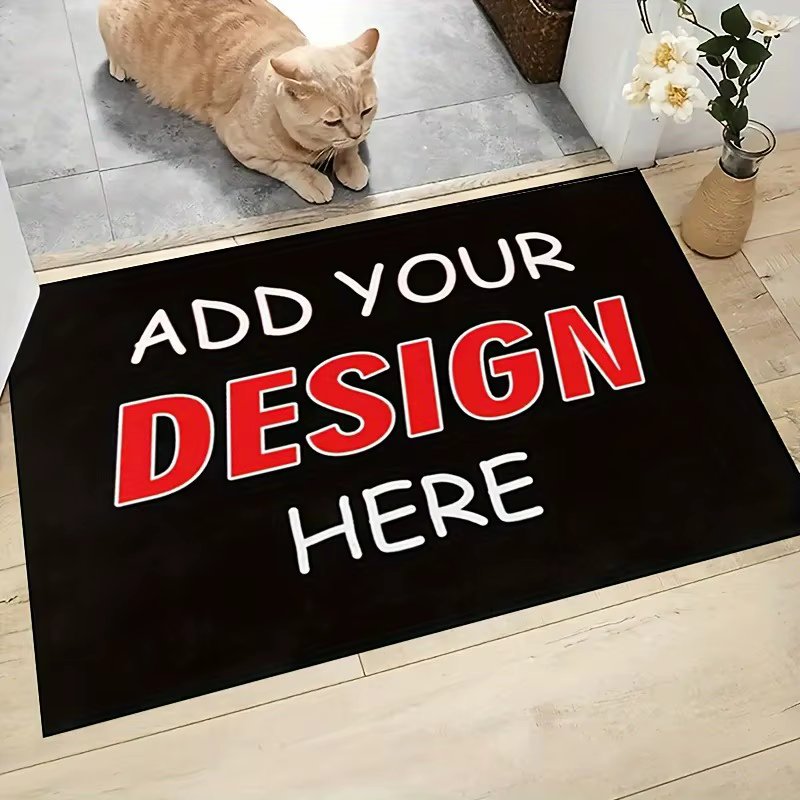 Tapis de porte de bienvenue en flanelle personnalisé