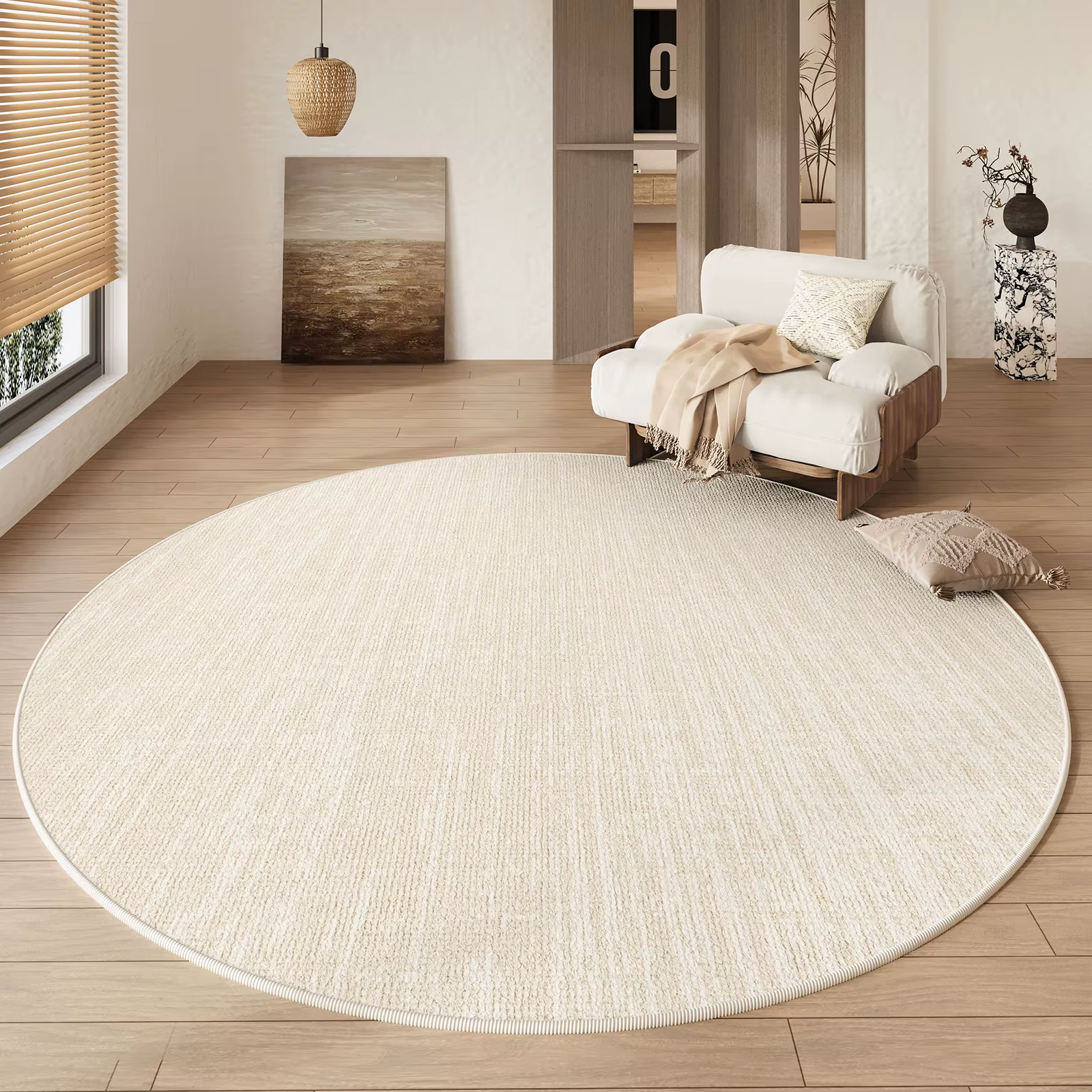 Wine-Sabi-Tapis Rond de Grande Surface