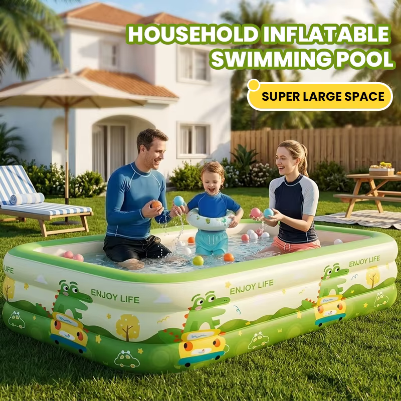 Piscine gonflable pour enfants de 1,5 à 2,6 m pour jardin, fête en plein air, grande piscine familiale, bain intérieur/extérieur pour bébé