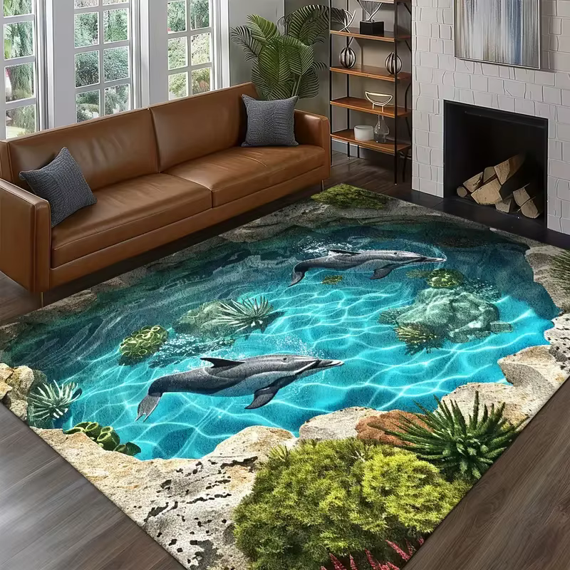 Tapis de piscine 3D pour étang de poissons d'eau profonde