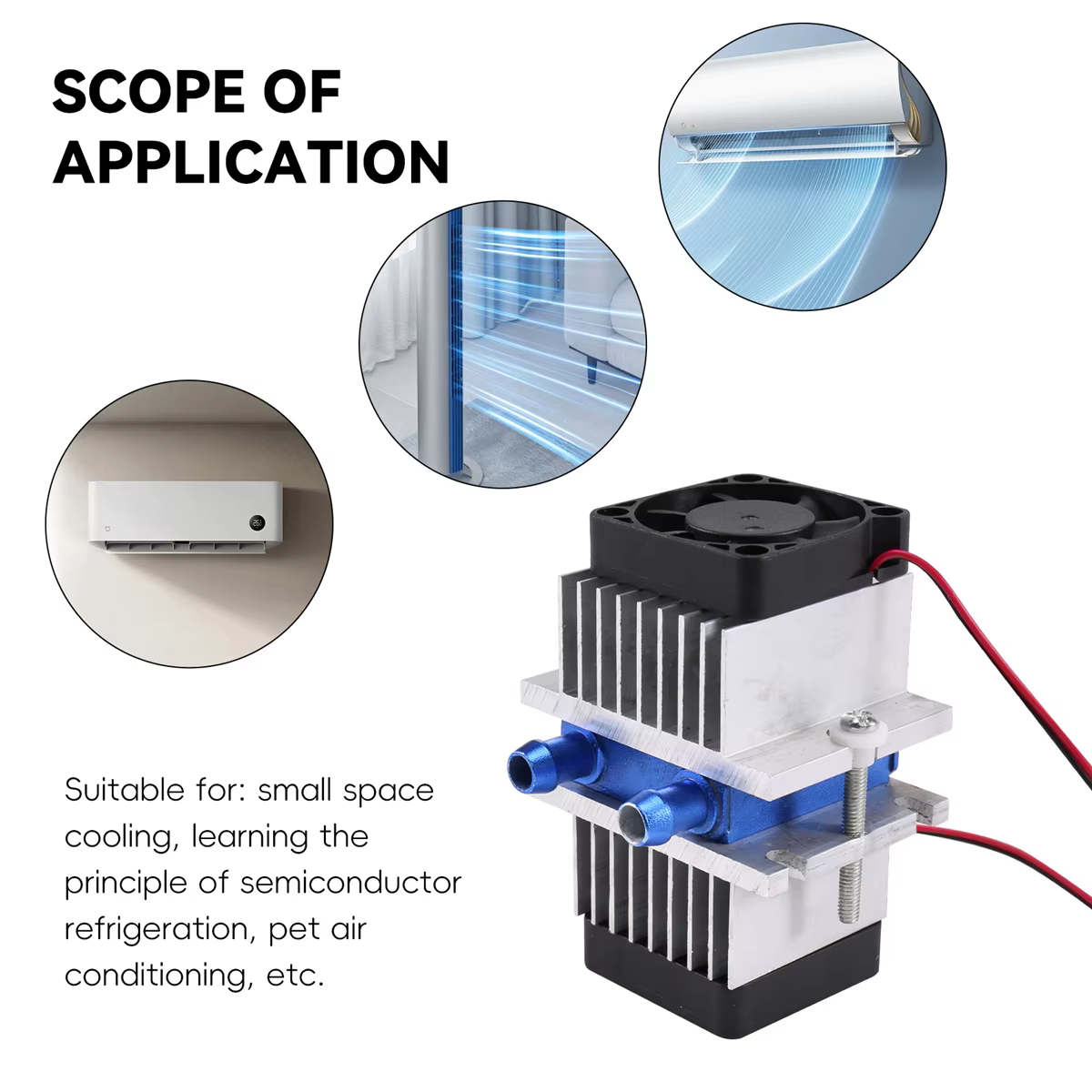 ABRG 1 ensemble Mini climatiseur Kit de bricolage thermoélectrique Peltier refroidisseur système de refroidissement par réfrigération + ventilateur pour outil domestique