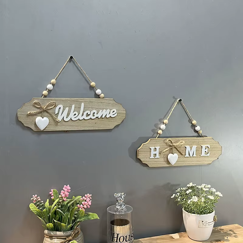 Bienvenue à la maison – Décoration murale en bois – Marque Bow Listing