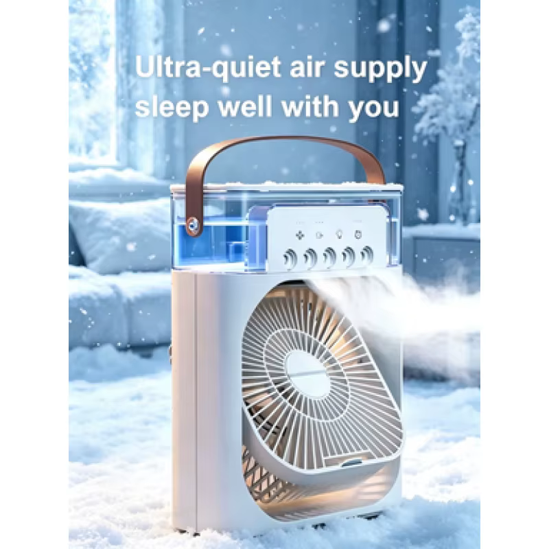 Ventilateur Rafraîchissant et Climatiseur Portable pour la Maison avec Veilleuse LED et Humidificateur