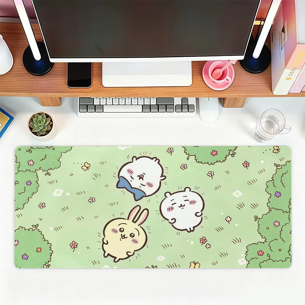 Tapis de souris Cartoon C-Chiikawa pour le bureau, les jeux et les claviers, antidérapant, grand format, imperméable