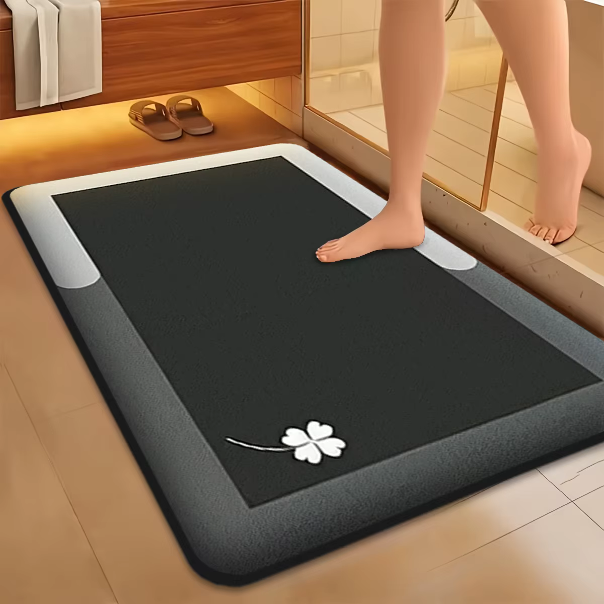 Tapis de sol de salle de bain absorbant épais en flanelle