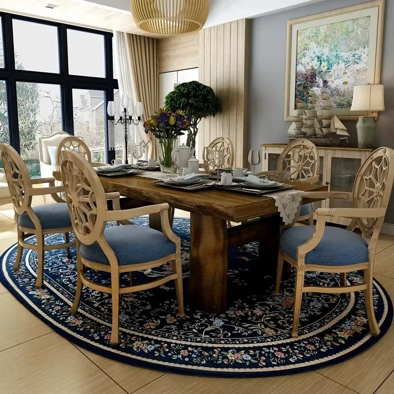 Tapis de salon ovale, Style Floral pastoral européen