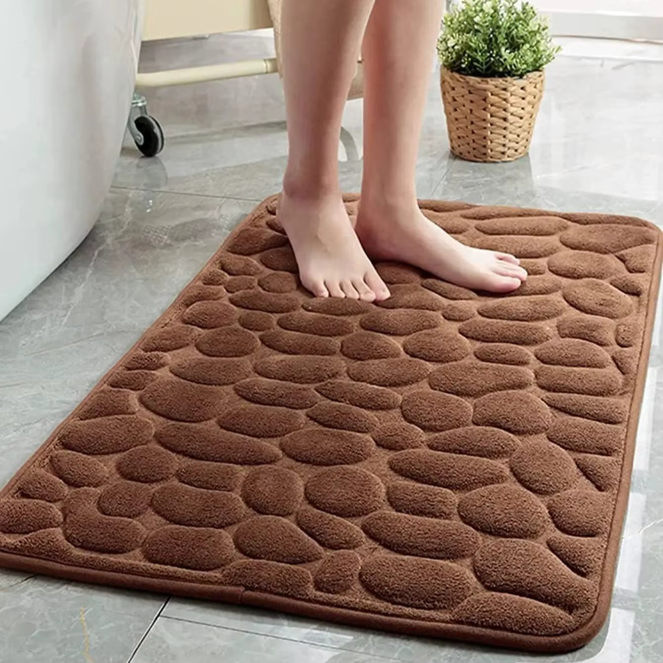 Tapis de bain pavé 1 pièce