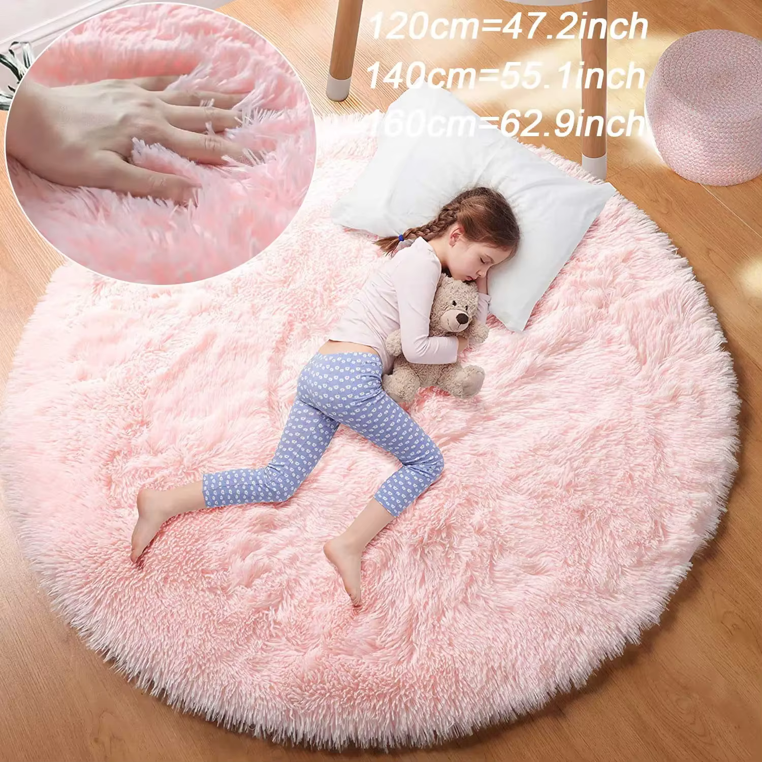 Tapis rond en peluche Super doux