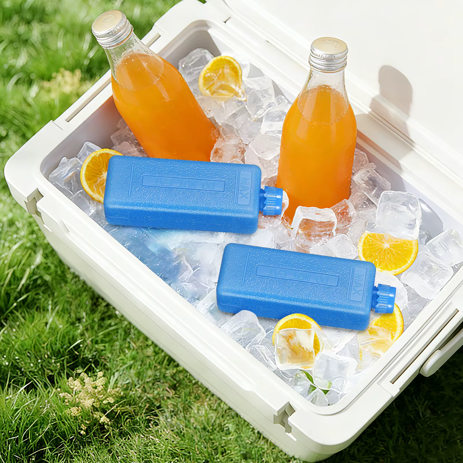 Boîte de 8 blocs de glace réutilisables pour ventilateur de climatiseur, refroidissement longue durée pour la maison, le bureau et l'extérieur