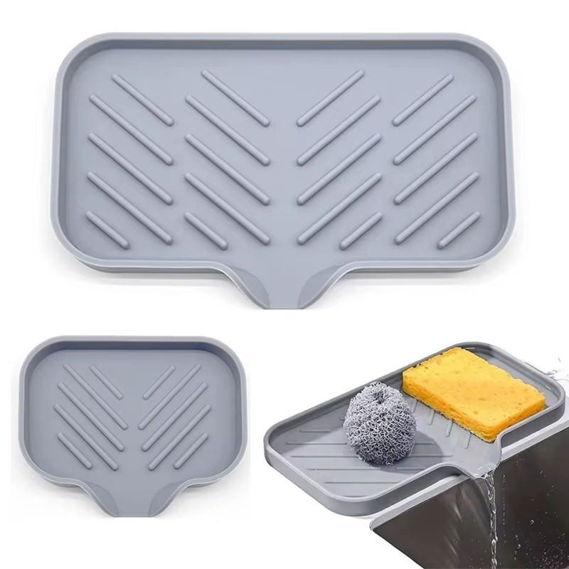 Support de rangement en silicone pour évier de cuisine avec égouttoir