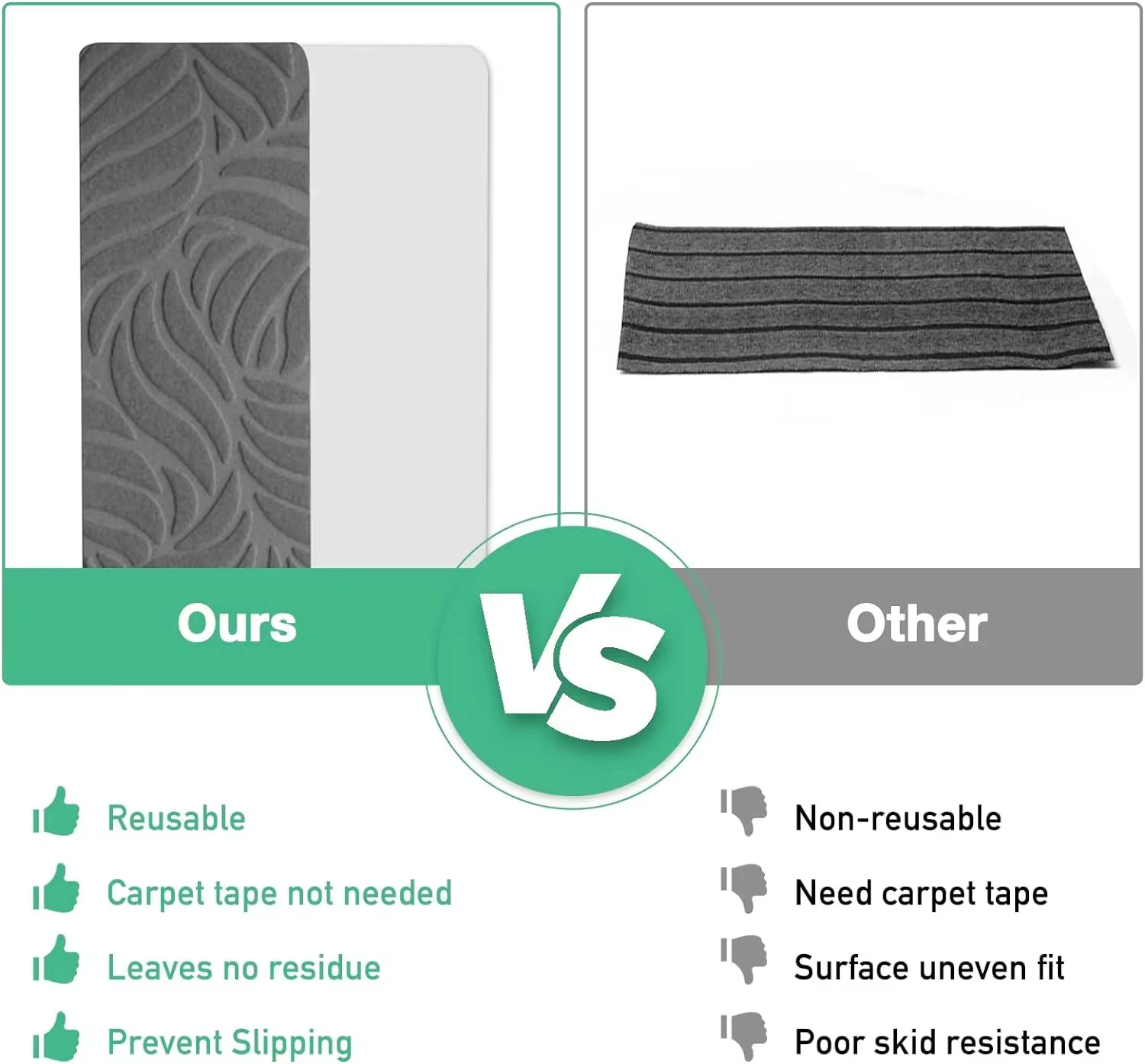 1/3 pièces 20x76cm lavable antidérapant marches d'escalier tapis de protection