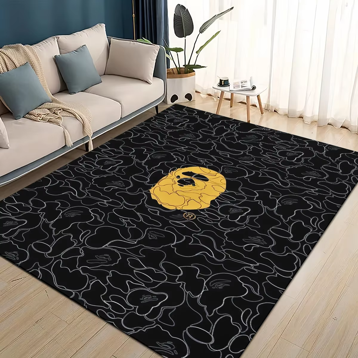 Nouveau style 2025 – Tapis de dessin animé B-BAPE pour salon